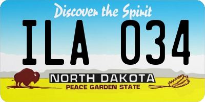 ND license plate ILA034