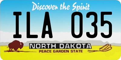 ND license plate ILA035