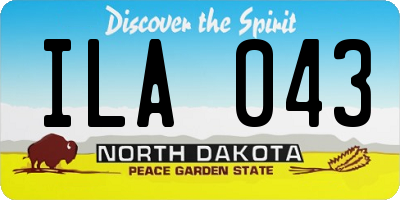ND license plate ILA043