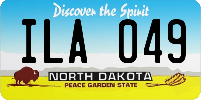 ND license plate ILA049