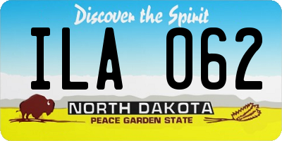 ND license plate ILA062