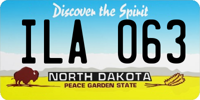 ND license plate ILA063