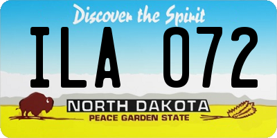 ND license plate ILA072