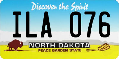 ND license plate ILA076