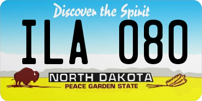ND license plate ILA080