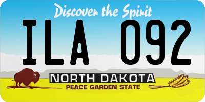 ND license plate ILA092