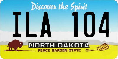 ND license plate ILA104