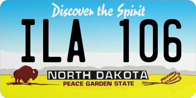 ND license plate ILA106