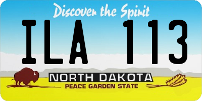 ND license plate ILA113