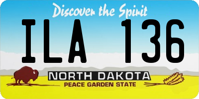 ND license plate ILA136