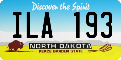 ND license plate ILA193