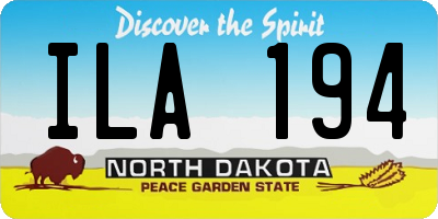 ND license plate ILA194