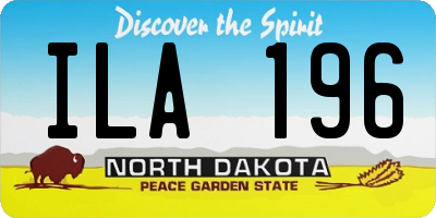 ND license plate ILA196
