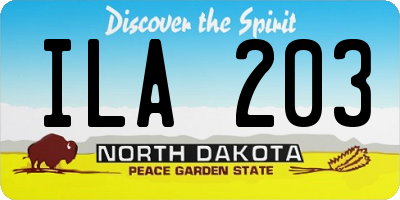 ND license plate ILA203