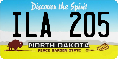 ND license plate ILA205