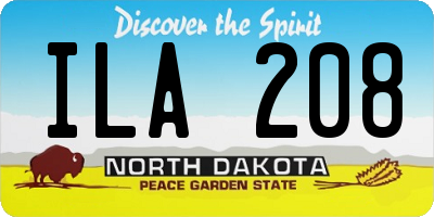 ND license plate ILA208