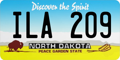 ND license plate ILA209