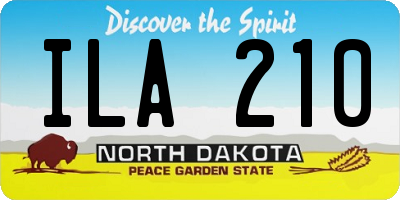 ND license plate ILA210