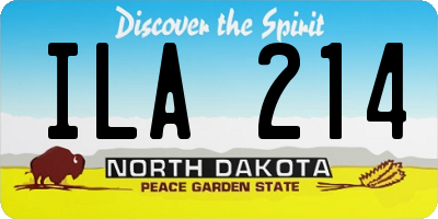 ND license plate ILA214