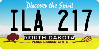 ND license plate ILA217