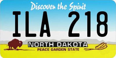 ND license plate ILA218