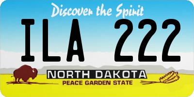 ND license plate ILA222