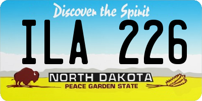 ND license plate ILA226