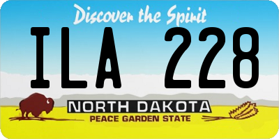 ND license plate ILA228