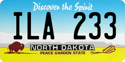 ND license plate ILA233