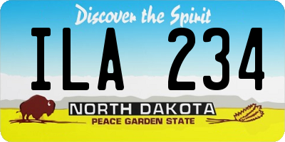 ND license plate ILA234
