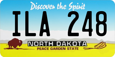 ND license plate ILA248