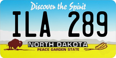 ND license plate ILA289