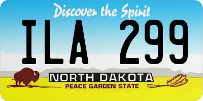 ND license plate ILA299