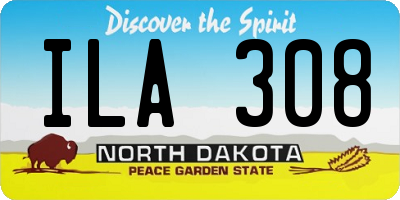ND license plate ILA308