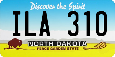 ND license plate ILA310
