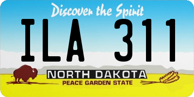 ND license plate ILA311
