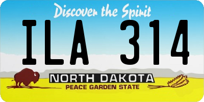 ND license plate ILA314