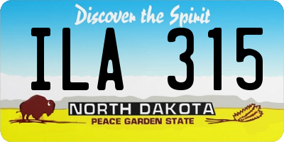 ND license plate ILA315