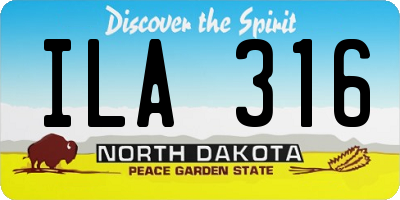 ND license plate ILA316