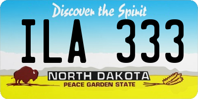 ND license plate ILA333
