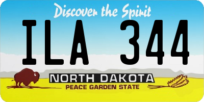 ND license plate ILA344