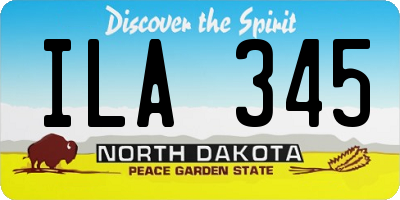 ND license plate ILA345