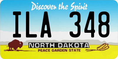 ND license plate ILA348