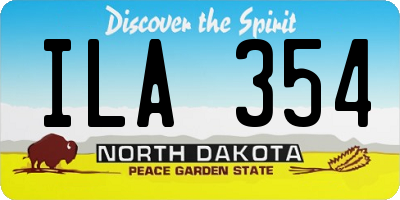 ND license plate ILA354