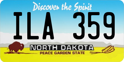ND license plate ILA359