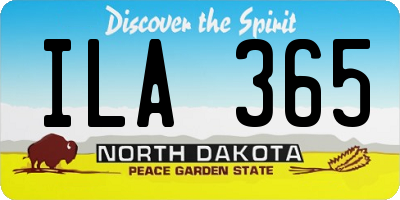 ND license plate ILA365