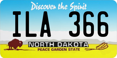 ND license plate ILA366