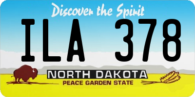 ND license plate ILA378