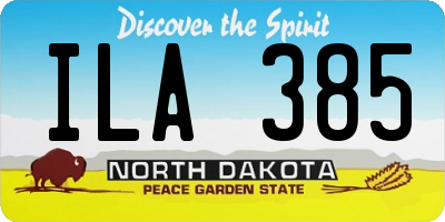 ND license plate ILA385