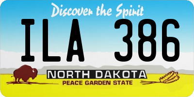 ND license plate ILA386